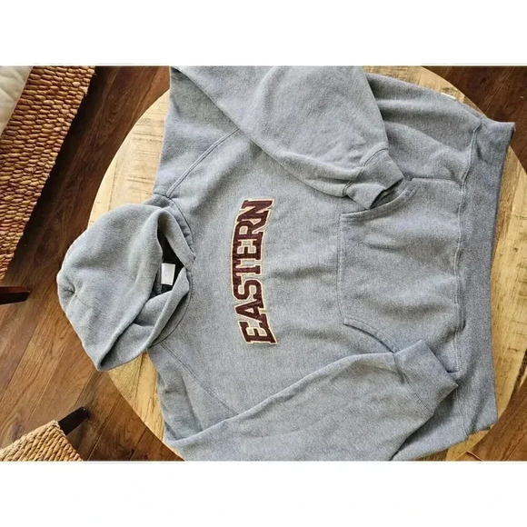 Jansport Gray Hoodie with Brown 'Eastern' Print - Picture 4 of 10
